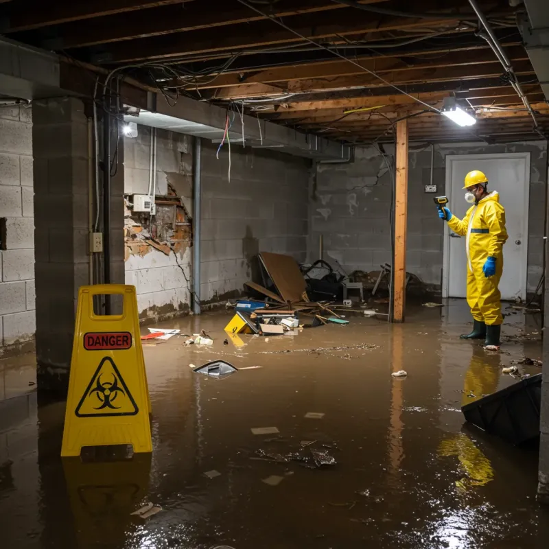 Flooded Basement Electrical Hazard in Granby, MO Property