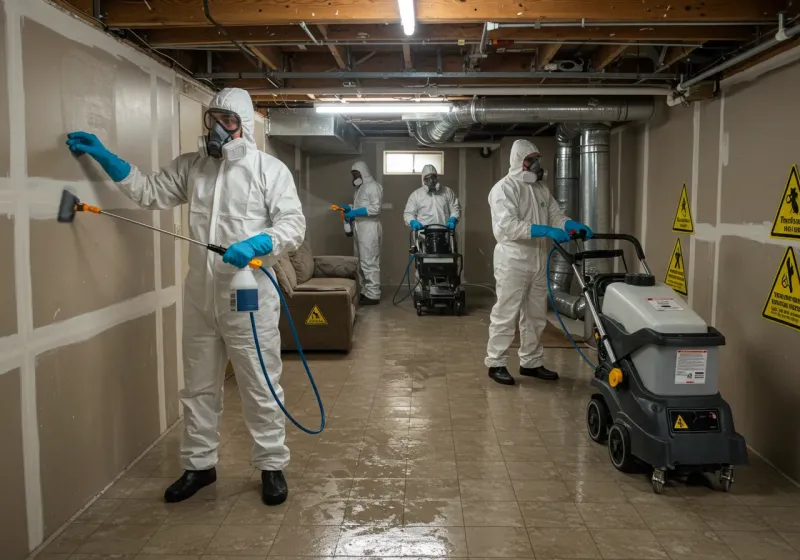 Basement Moisture Removal and Structural Drying process in Granby, MO